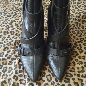 Alice & Olivia strapped suede/leather ankle boots